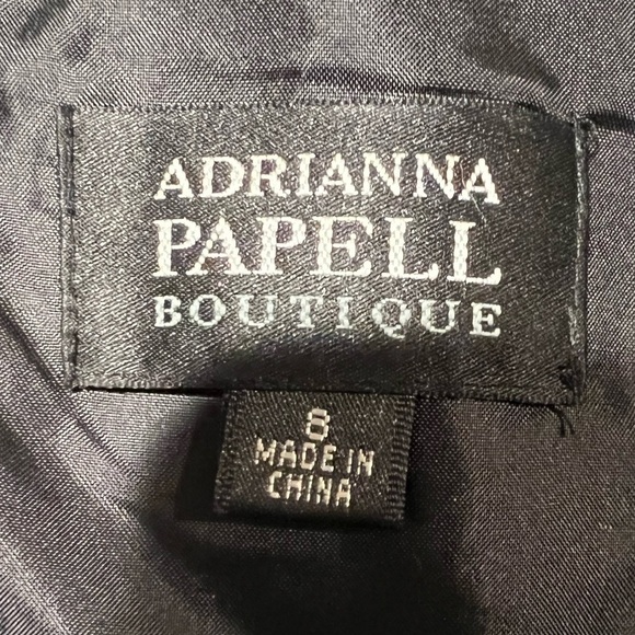 ADRIANA PAPPEL DRESS Satin top and floral appliques on mesh tulle skirt 8 - Picture 5 of 5